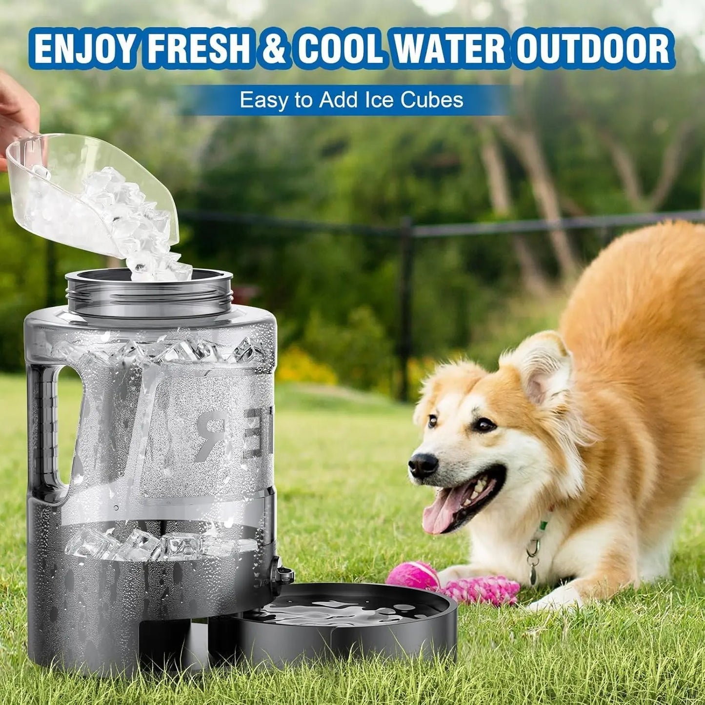Ultimate 95Oz Portable Dog Water Bowl Dispenser - Perfect for Outdoor Adventures, Camping, and Hiking!