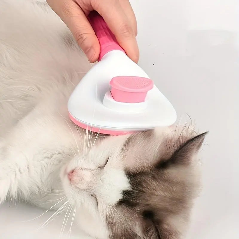 Ultimate Pet Hair Removal Comb - One-Click Grooming Brush for Easy Deshedding of Dogs & Cats
