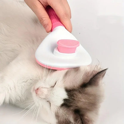 Ultimate Pet Hair Removal Comb - One-Click Grooming Brush for Easy Deshedding of Dogs & Cats