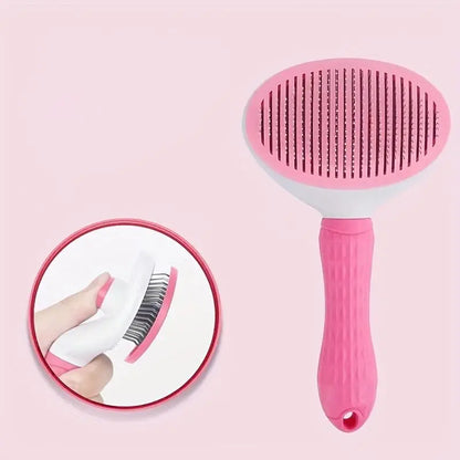 Ultimate Pet Hair Removal Comb - One-Click Grooming Brush for Easy Deshedding of Dogs & Cats