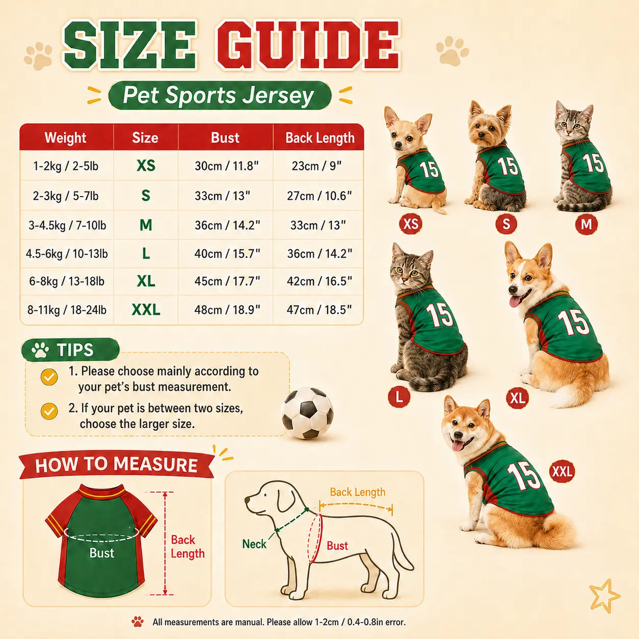 Mexico 15 Pet Jersey Shirt for Small Medium Dogs and Cats, Breathable Mesh Soccer Style Pet Vest, Sleeveless Puppy Sports Outfit, Cute Lightweight Dog Cat Clothes for Daily Wear, Outdoor Walks, Photos and Parties