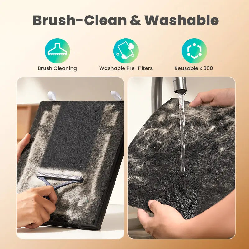Oneisall Air Purifiers for Home Pets, 3-In-1 Washable HEPA Filter, Dual-Sided Filter with 200G Activated Carbon, Pet-Friendly Design – Pet Lock, Allergen Relief & Odor Removal Summervibes Petlovers Summerwins