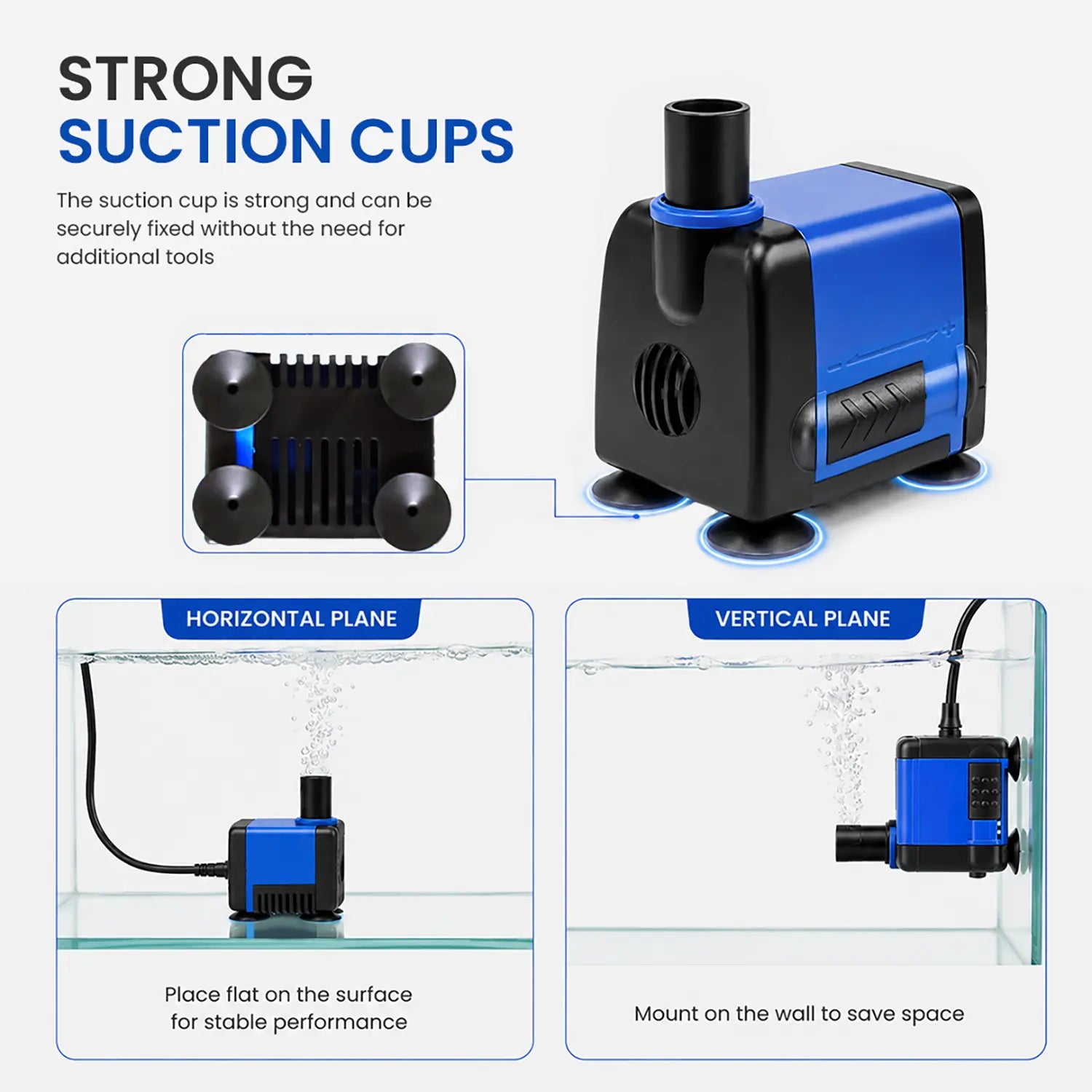 133 GPH Mini Water Pump | Small Submersible Aquarium Pump for Fish Tank, Fountain, Hydroponic & Irrigation Systems Quiet Aquarium Circulation Pump with Adjustable Flow for Fountain & Hydroponics