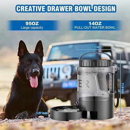 Ultimate 95Oz Portable Dog Water Bowl Dispenser - Perfect for Outdoor Adventures, Camping, and Hiking!