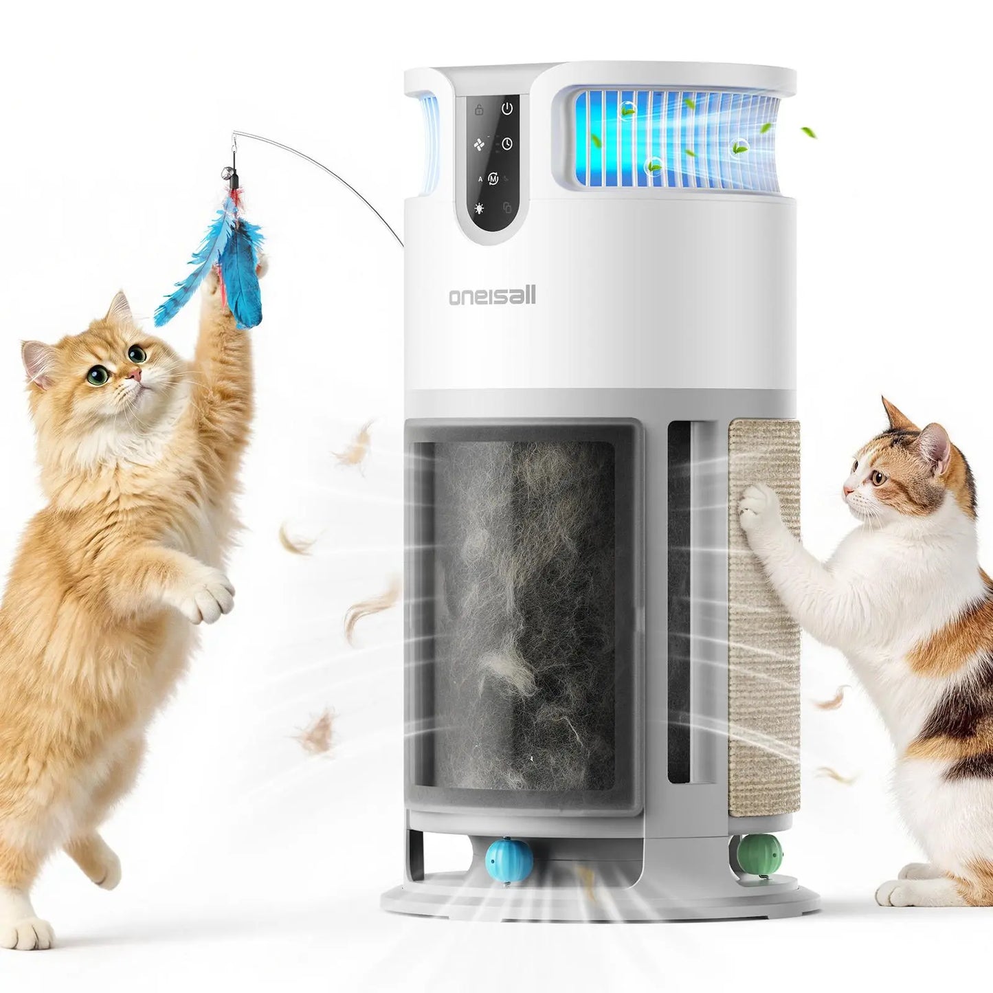 Oneisall Air Purifiers for Home Pets, 3-In-1 Washable HEPA Filter, Dual-Sided Filter with 200G Activated Carbon, Pet-Friendly Design – Pet Lock, Allergen Relief & Odor Removal Summervibes Petlovers Summerwins