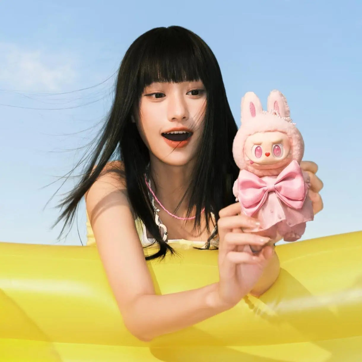 Summer Vibes: Adorable Mokoko Vinyl Plush Pendant - Jump into Fun!