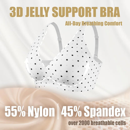 Jelly Wireless Push up Bra Deep V Seamless Plunge No Underwire Comfortable Everyday Bras with Adjustable Straps