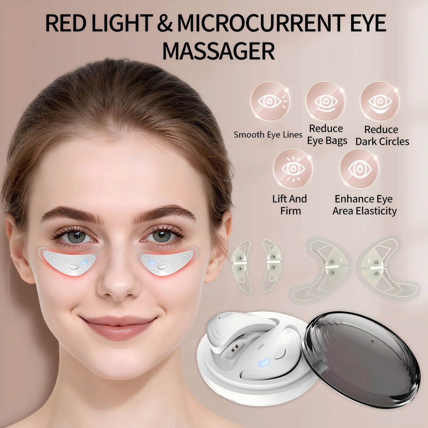 Revitalize Your Eyes with the EMS Redlight Eye Massager: Portable Beauty Device to Reduce Bags & Dark Circles