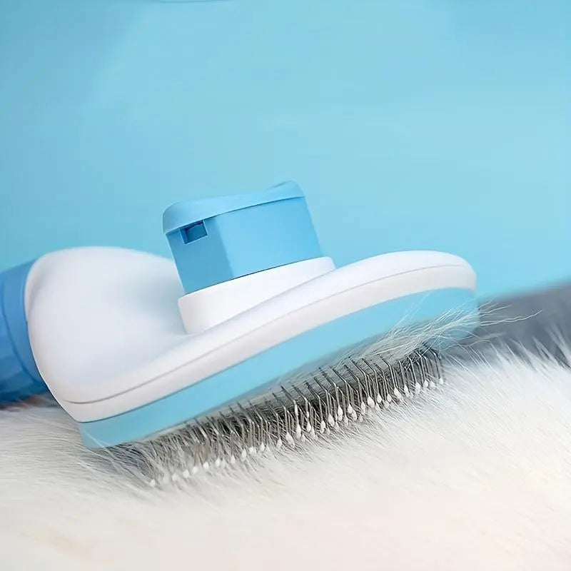Ultimate Pet Hair Removal Comb - One-Click Grooming Brush for Easy Deshedding of Dogs & Cats