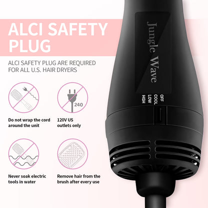 Hair Dryer Brush,  2 in 1 Negative Ion Blow Dryer with Comb, Fast Drying Hot Air Brush