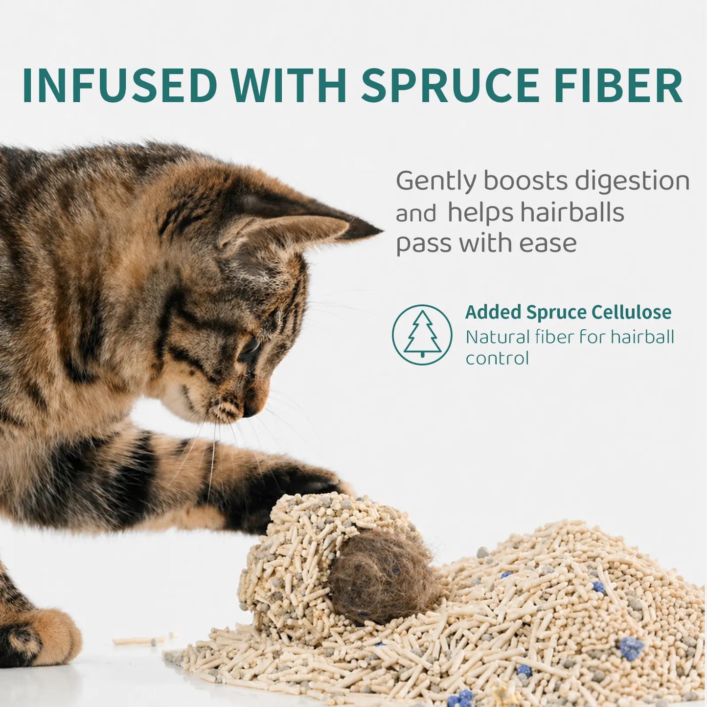 YOSSOA Hairball Relief Freeze-Dried Cat Treats ，Chicken & Spruce Fiber for Digestion & Dental Health ，Omega-3 Rich